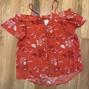 Floral Red Women's Top